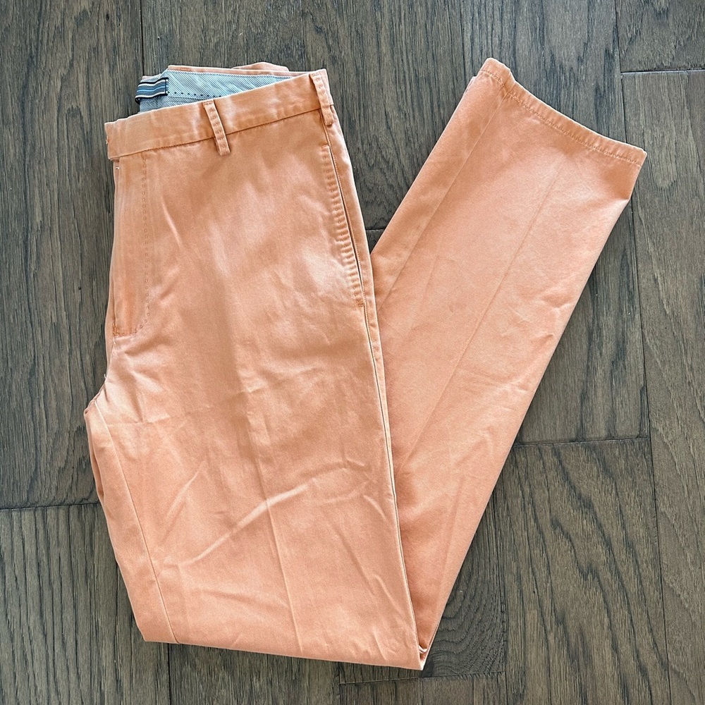 Peter Millar Men’s Raleigh Washed Twill Pima Cotton Pants in Papaya